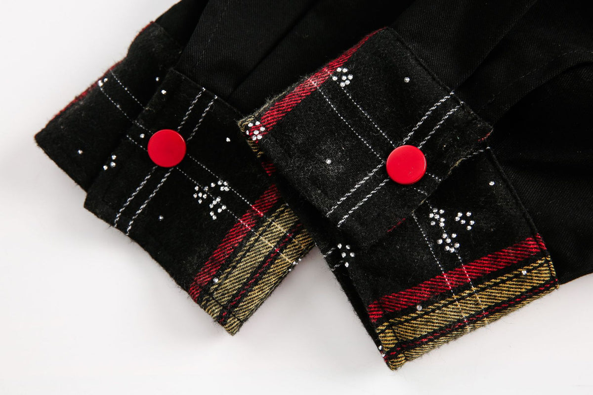 Vintage loose plaid hooded shirt