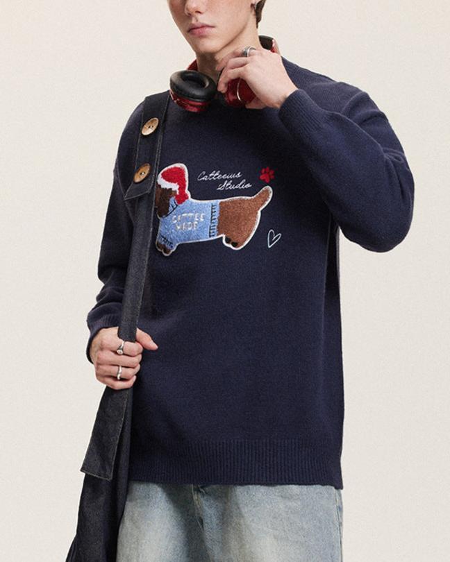 復古趣味刺綉毛衣