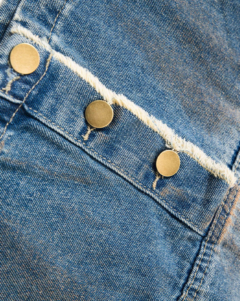 retro simple denim shorts