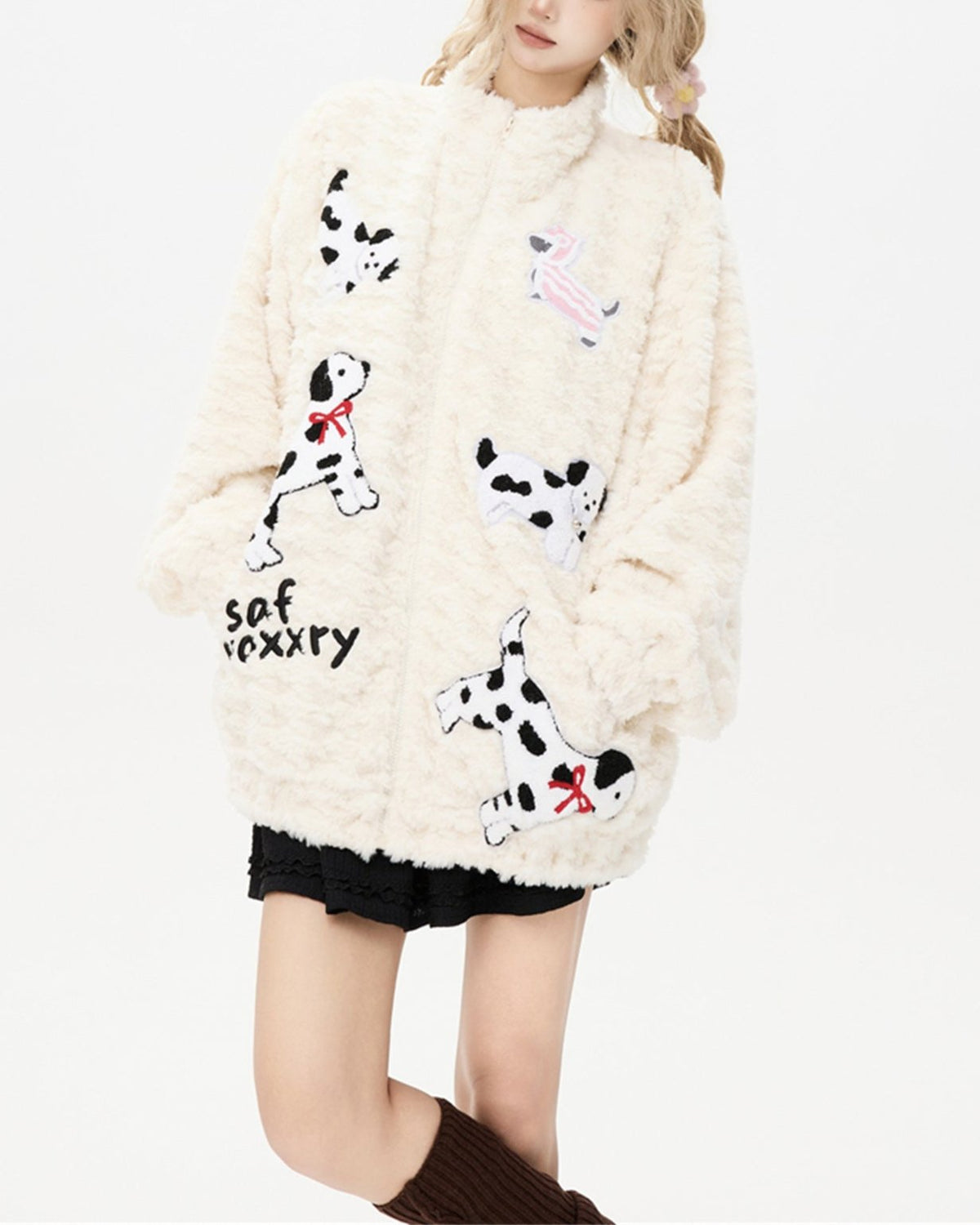 Fun Dalmatian Stand Collar Jacket
