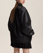 Retro motorcycle leather jacket