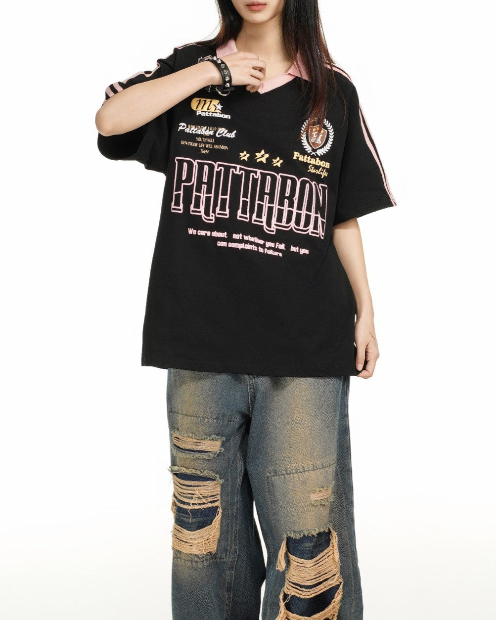 레터 프린트 반팔