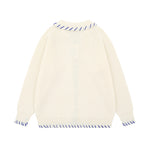 Simple contrast color sweater jacket