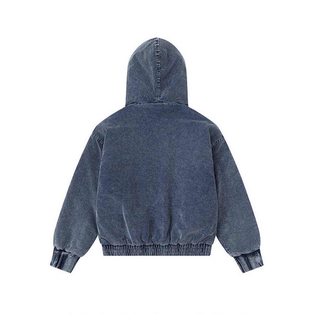 Washed distressed warm coat