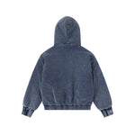 Washed distressed warm coat