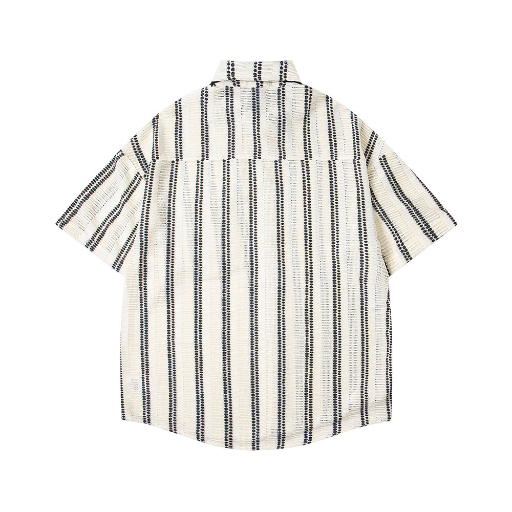 Striped Tie Short Sleeve Shirt