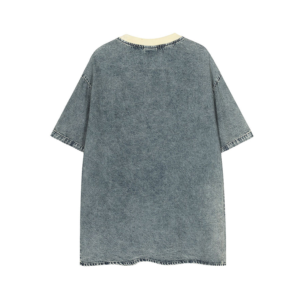 워시드 디스트레스드 반팔