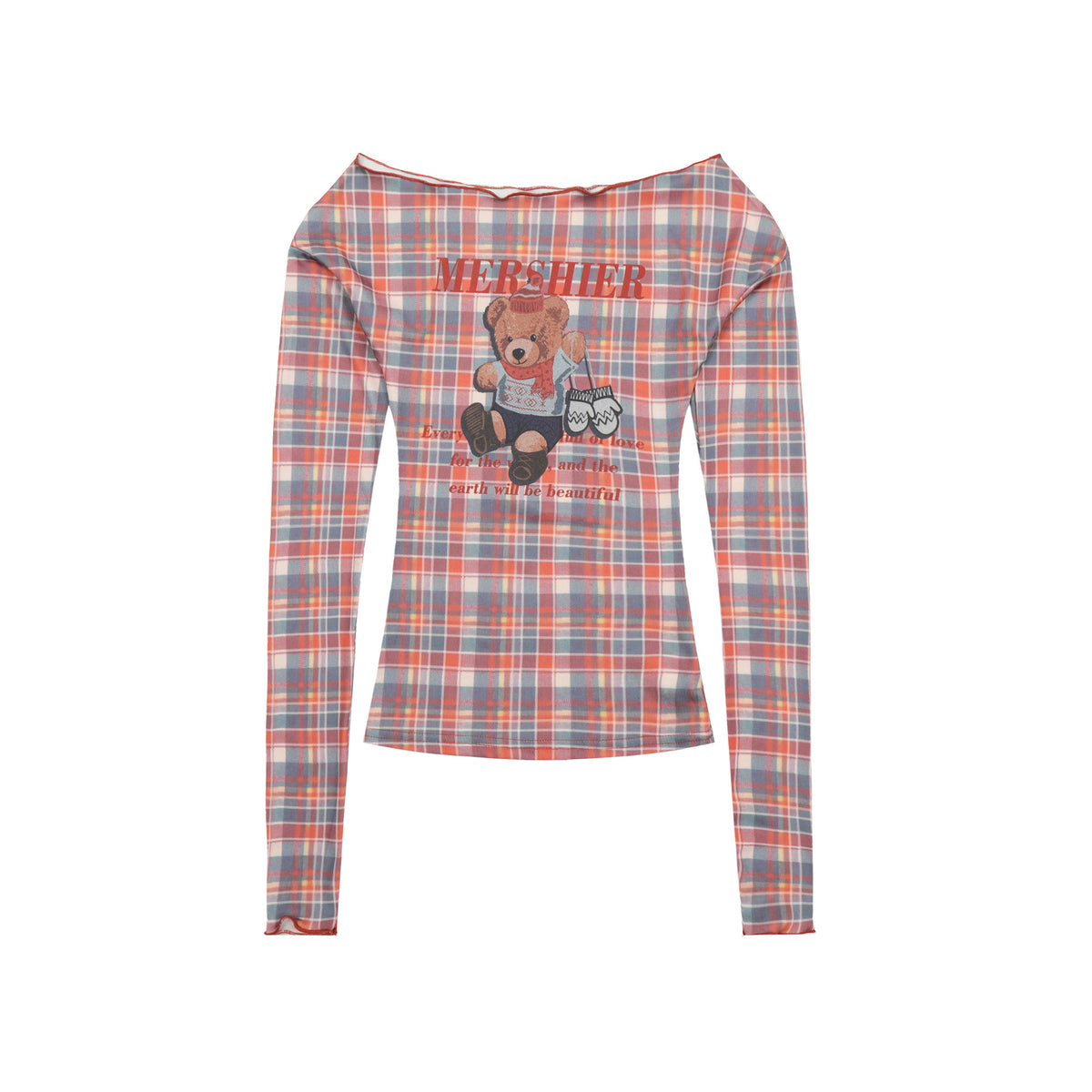 Retro cute plaid long sleeves