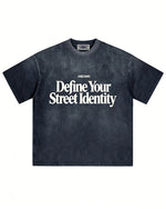 復古做舊印花短袖