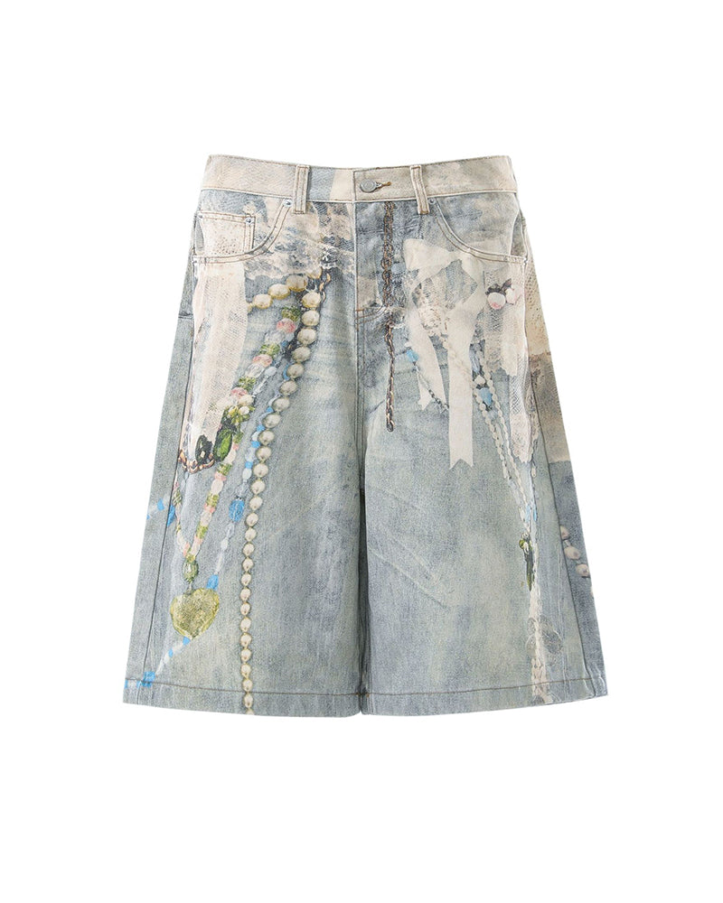 Distressed washed versatile shorts