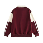 Color-blocked collared sweatshirt