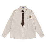 復古條紋領帶襯衫