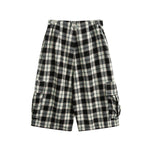 Retro simple plaid casual shorts