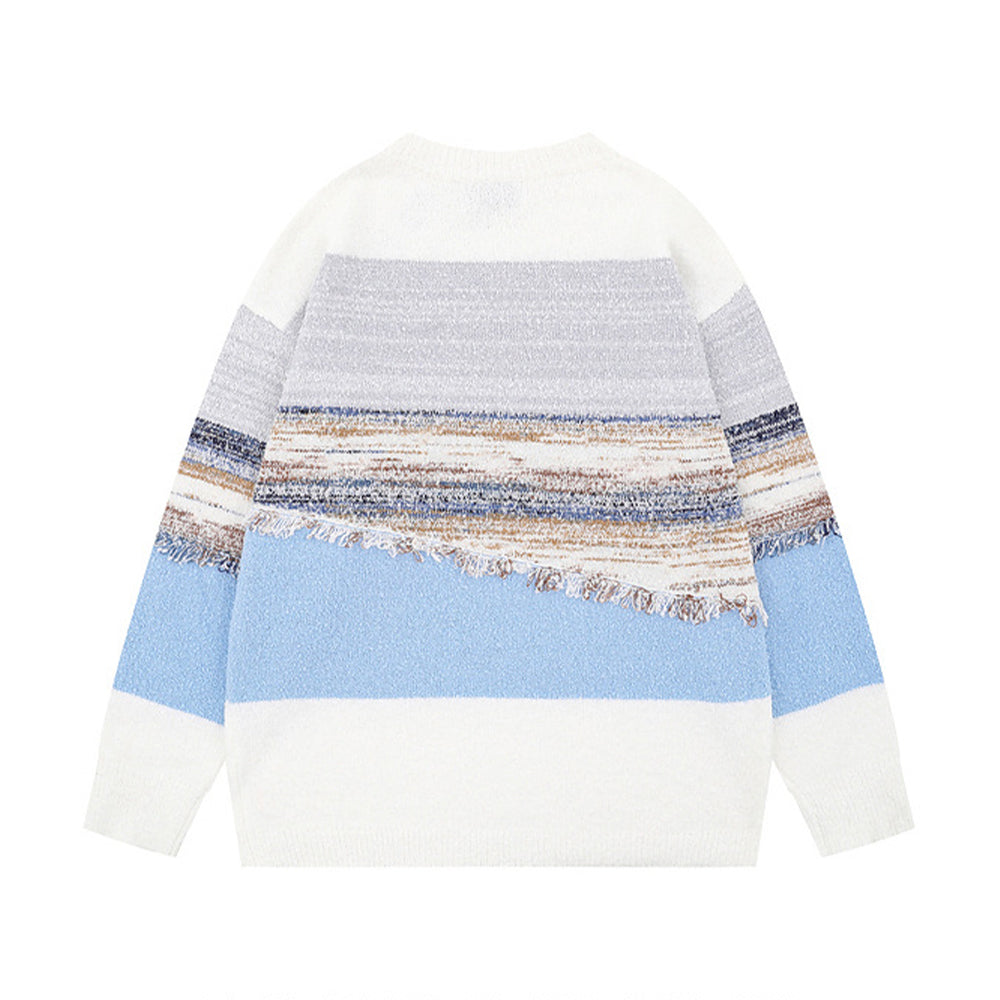 patchwork contrast color sweater