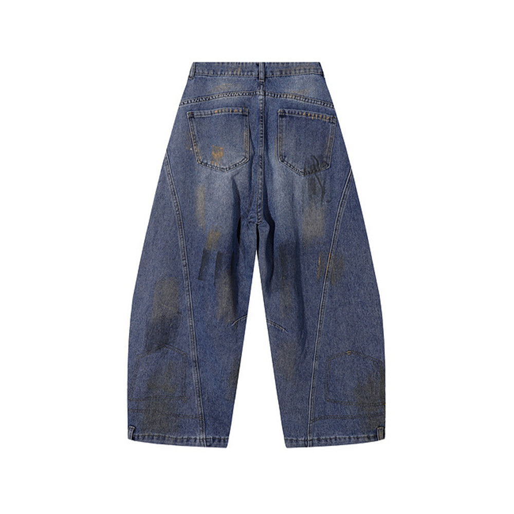 設計感彎刀牛仔褲