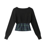 짧은 패치워크 스웨터 (여성용)