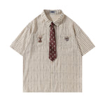 Vintage Striped Short Sleeve Shirt