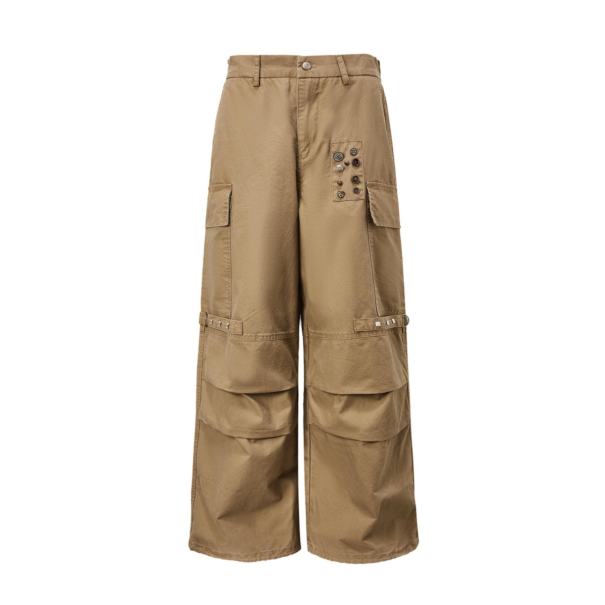 Retro distressed large pocket cargo pants