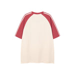 레트로 콘트라스트 프린트 반소매