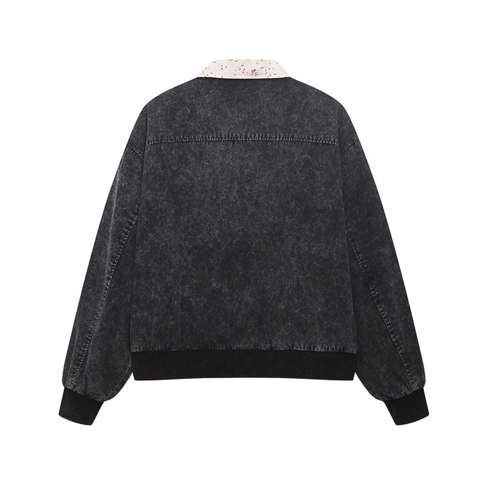 embroidered contrast jacket