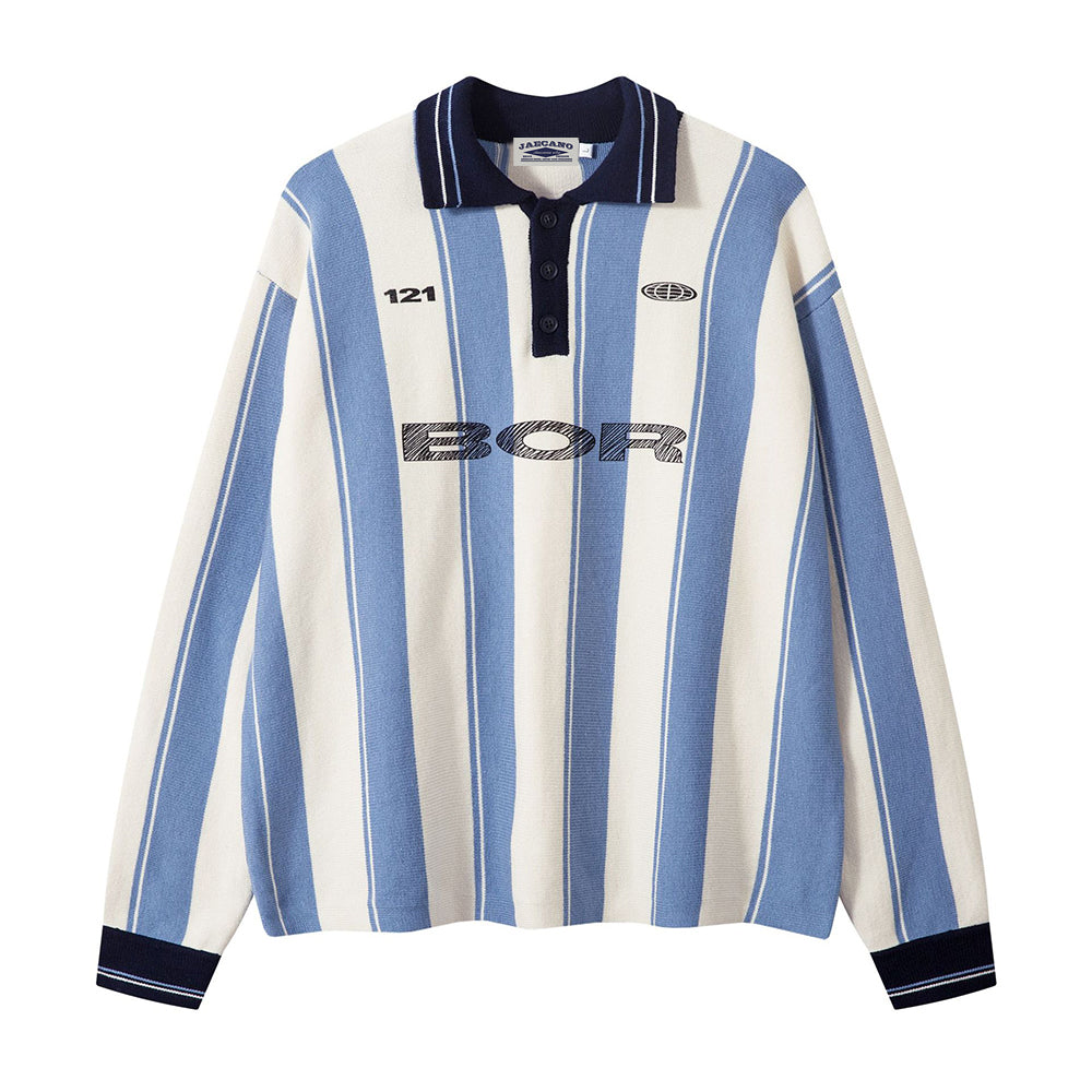 復古撞色條紋毛衣