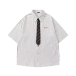 Striped shirt with vintage tie