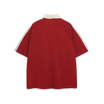 Contrast color lettering short sleeve shirt