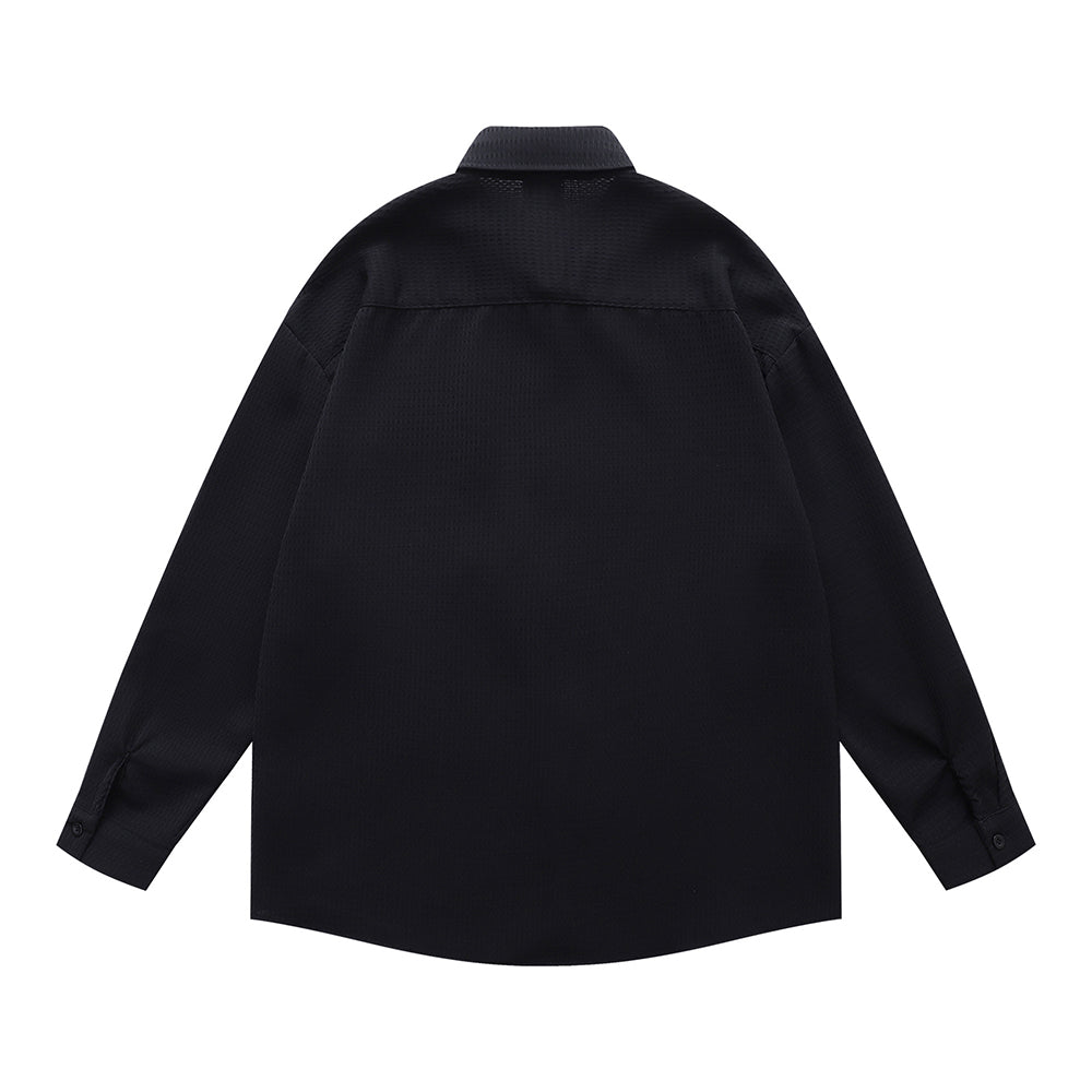 Simple embroidered long-sleeved shirt