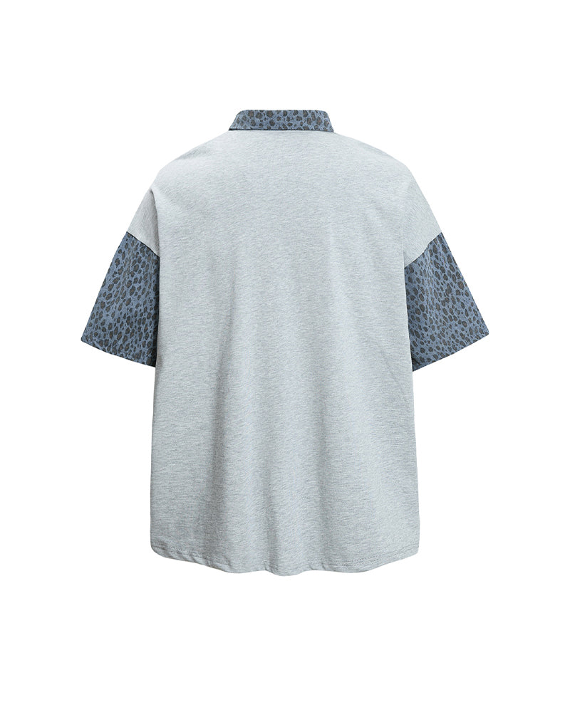 Retro Faux Two-Piece Short-Sleeve