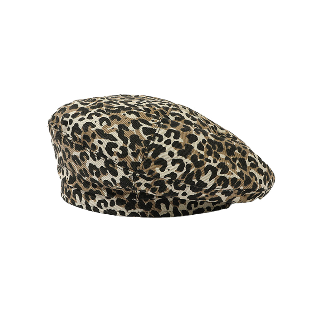 復古豹紋帽