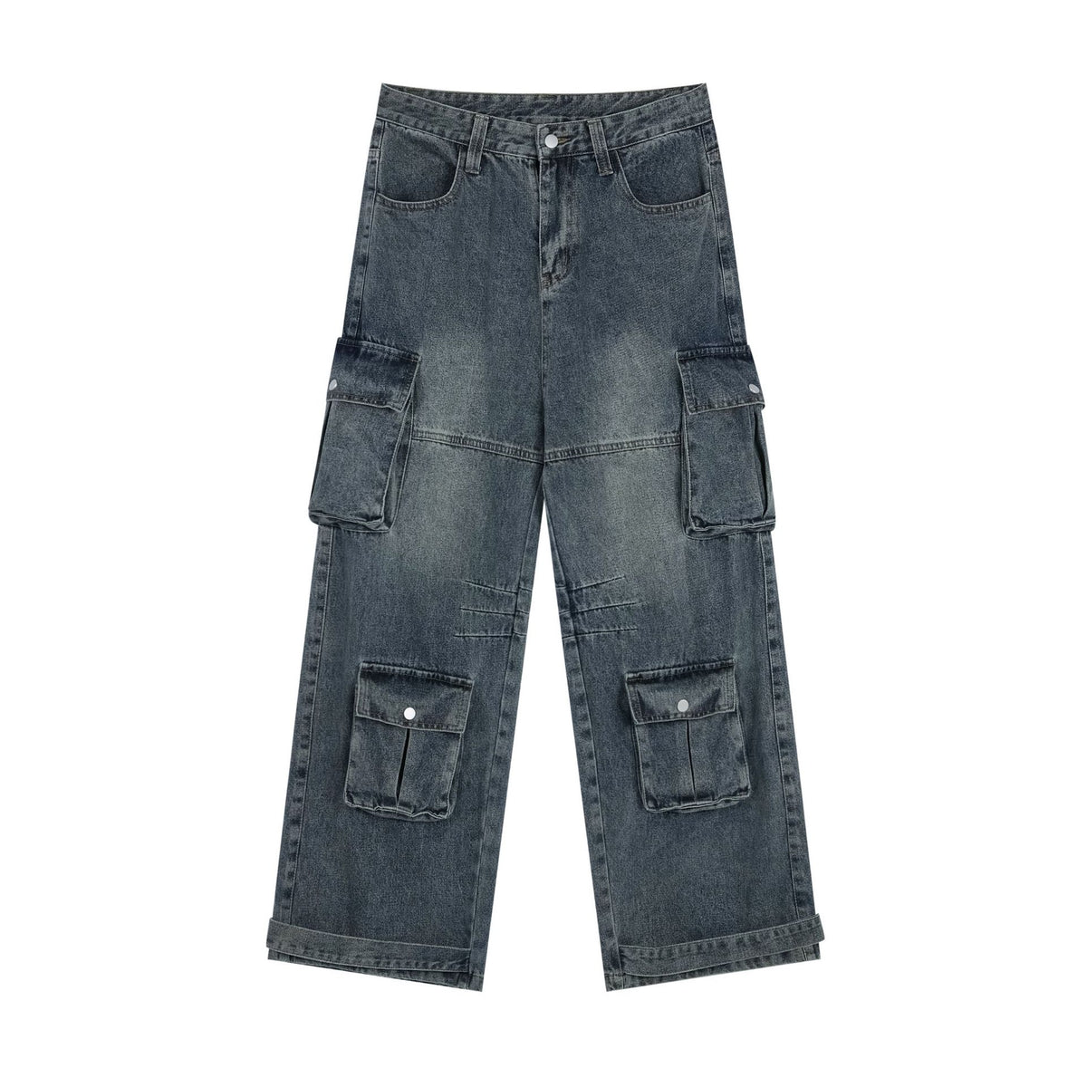 復古做舊工裝牛仔長褲