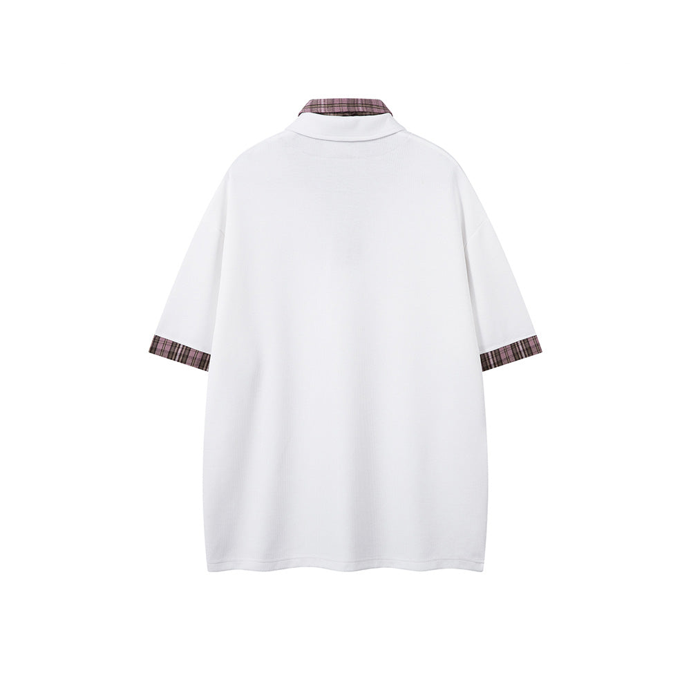 라펠 프린트 반소매