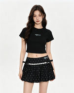 도트 무늬 캐주얼 미니스커트