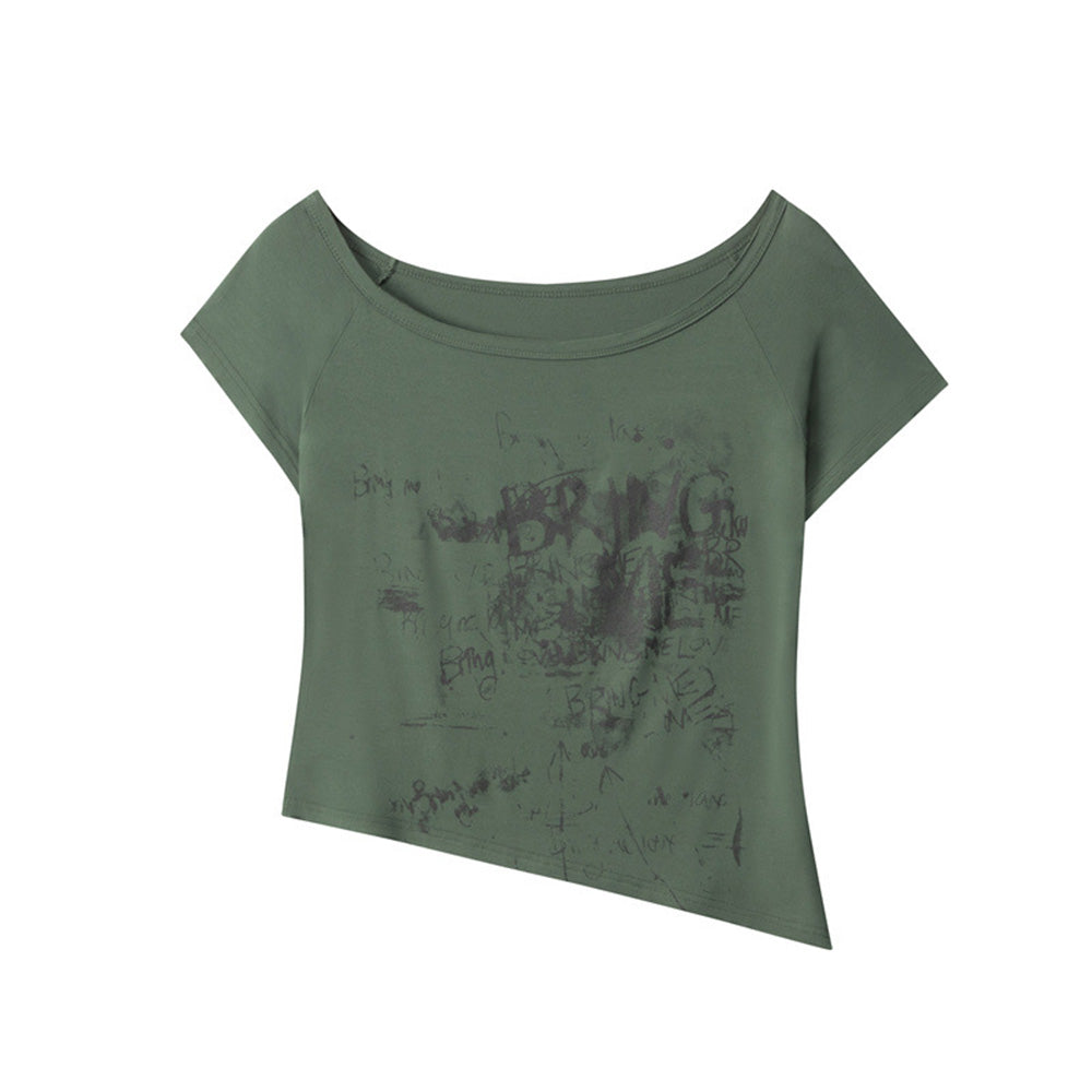 레트로 프린트 반소매