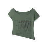 레트로 프린트 반소매