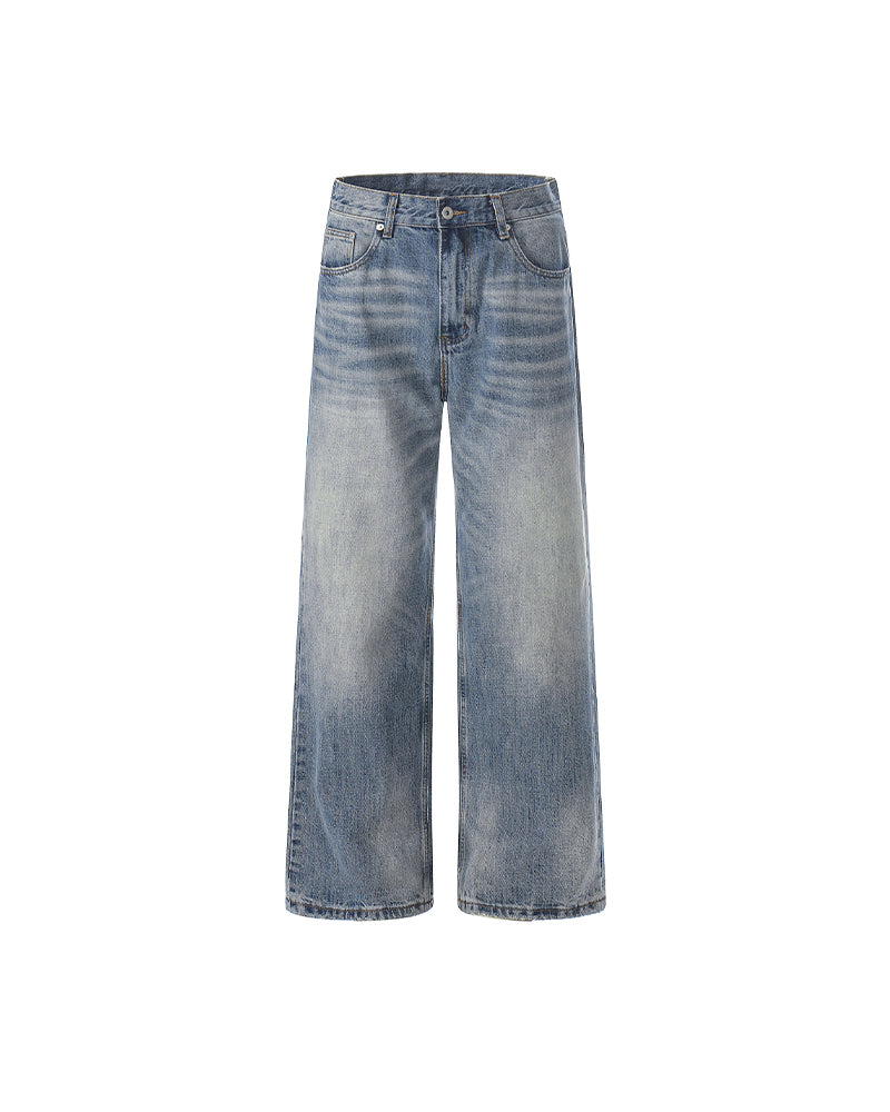 Retro washed denim jeans