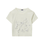 Retro foam print hot girl short sleeves (women's)