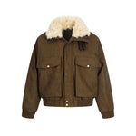 Simple and versatile lapel cotton coat