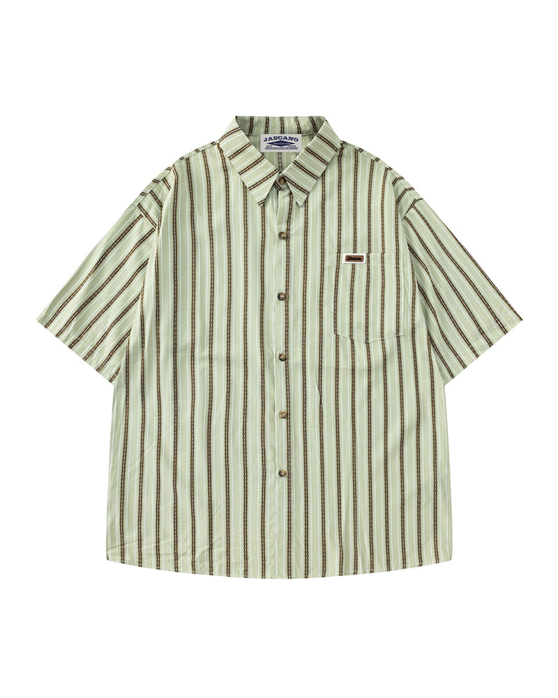 Simple striped short-sleeved shirt