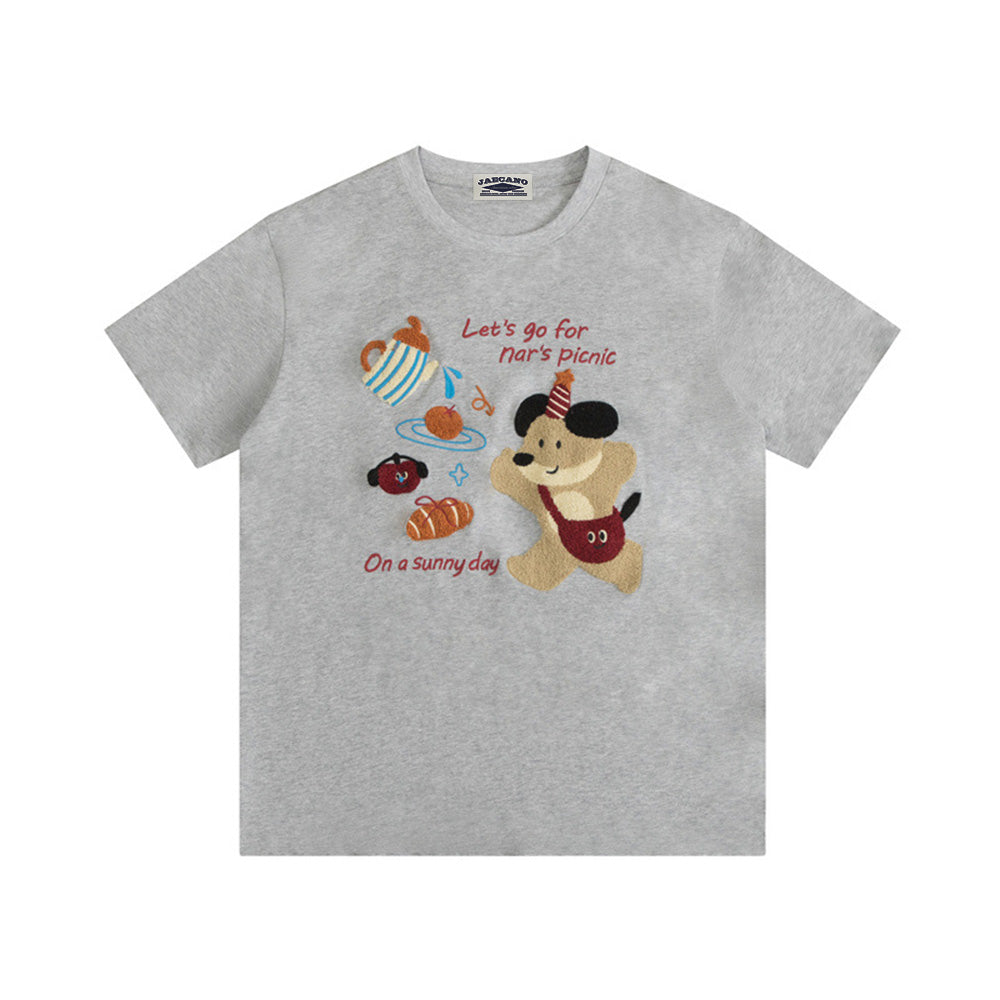 베어 자카드 커플 반팔