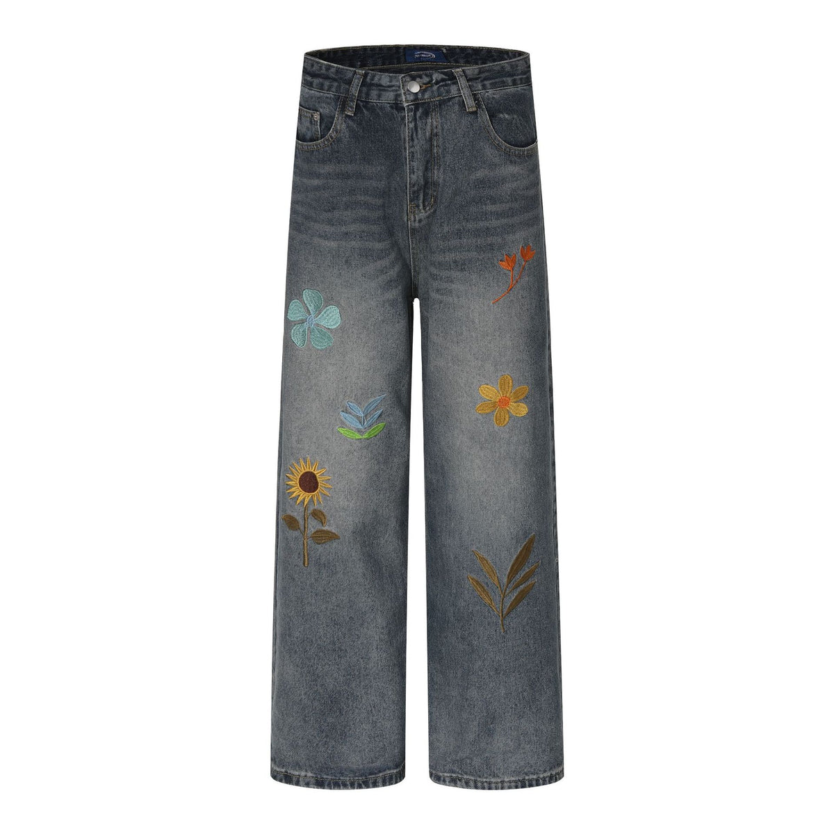 retro casual denim trousers