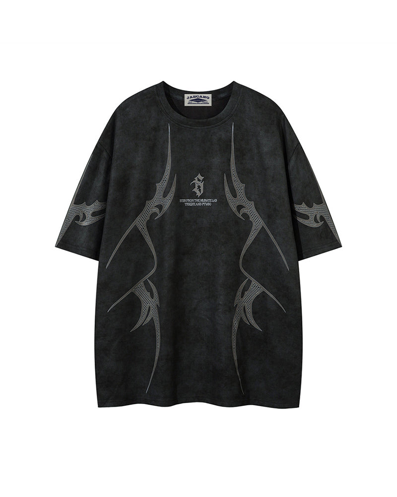 Retro print short sleeves