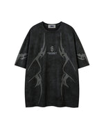 Retro print short sleeves