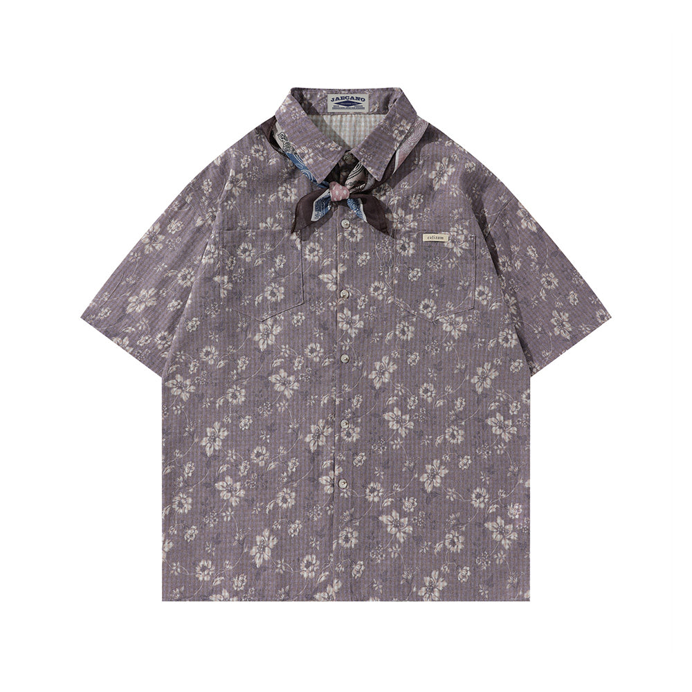Vintage Floral Tie Shirt