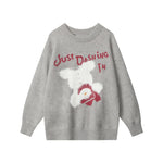 Retro crew neck knitted sweater