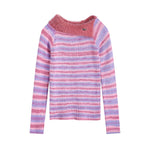 Retro striped knitted long sleeves (women's style)