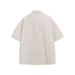 Vintage Striped Short Sleeve Shirt with Tie