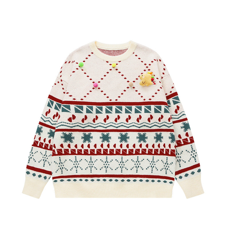 vintage knitted crew neck sweater