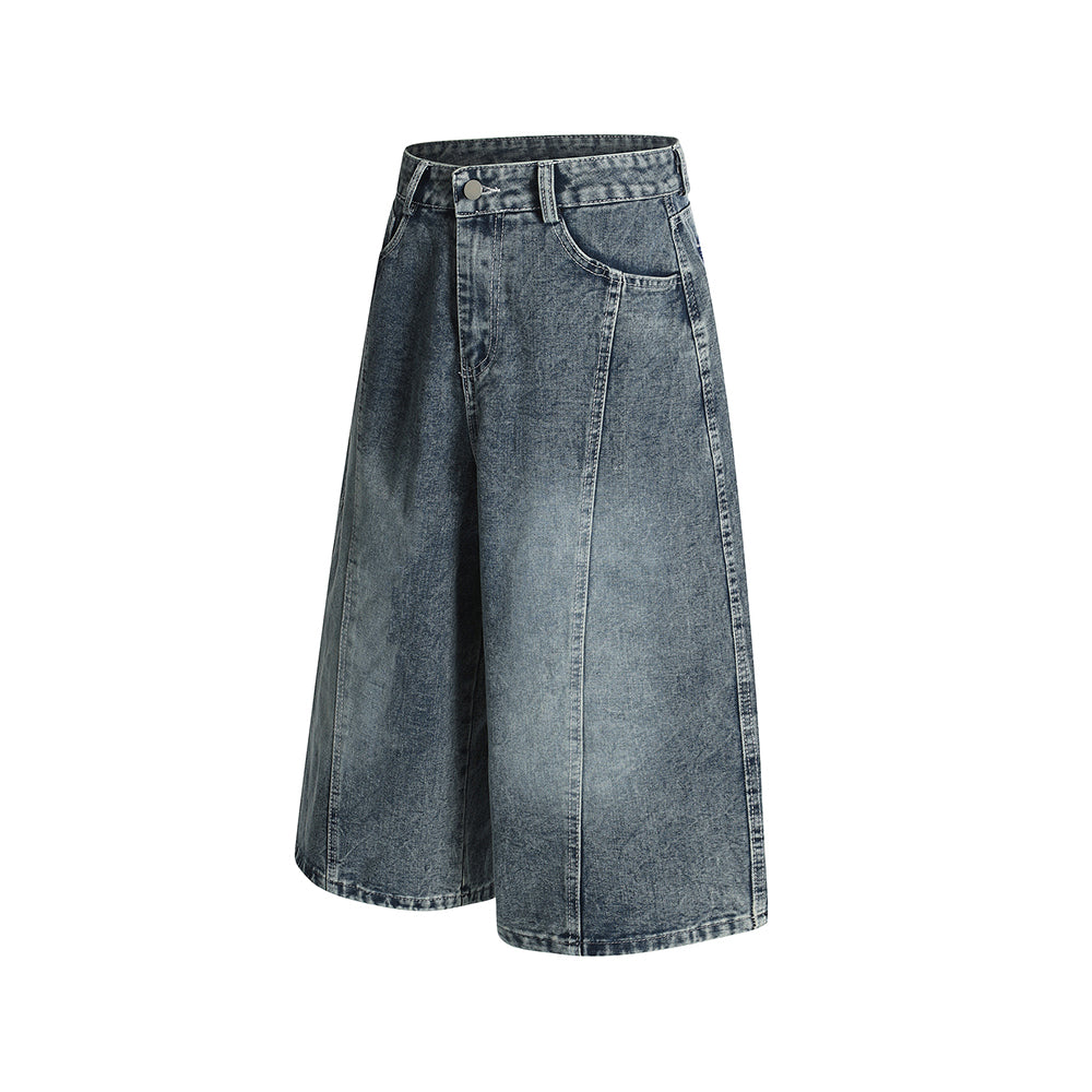 水洗絲帶牛仔褲