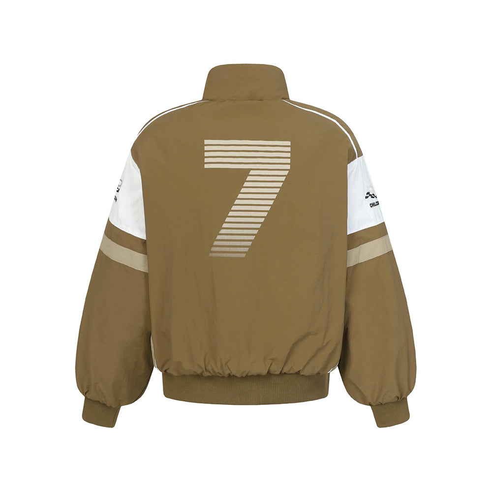 Patchwork racing suit jacket